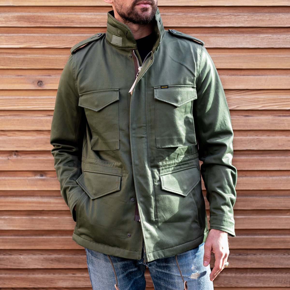 Iron Heart | IHM-27-OLV | Sateen M65 Field Jacket | Olive