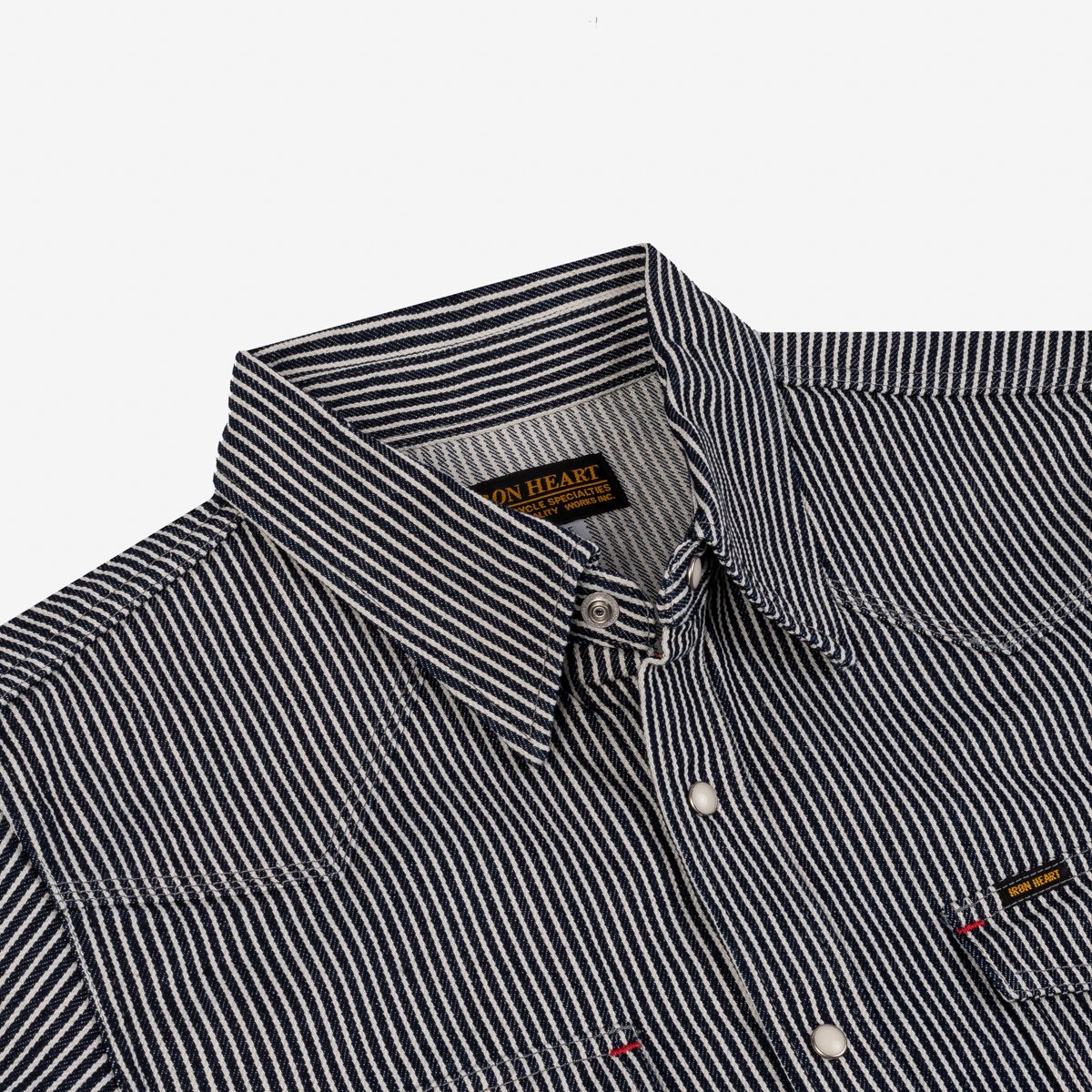Iron Heart | IHSH-07-IND | 12oz Hickory Stripe Western Shirt | Indigo