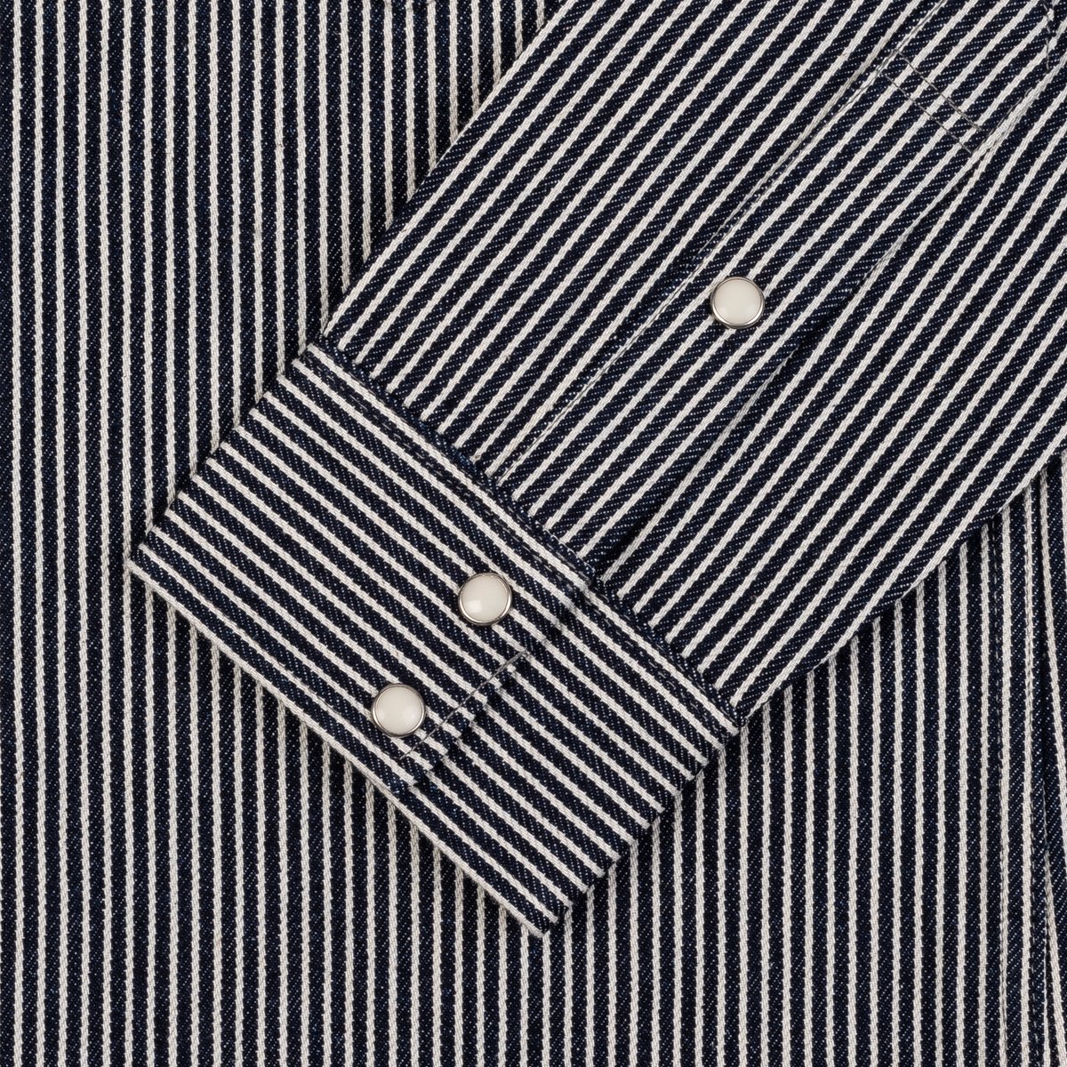 Iron Heart | IHSH-07-IND | 12oz Hickory Stripe Western Shirt | Indigo