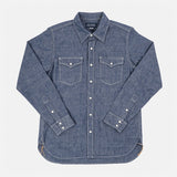 Iron Heart | IHSH-13-BLU | 10oz Selvedge Chambray Single Yoke Western Shirt | Blue