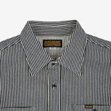 Iron Heart | IHSH-274-IND | 12oz Hickory Stripe Work Shirt | Indigo