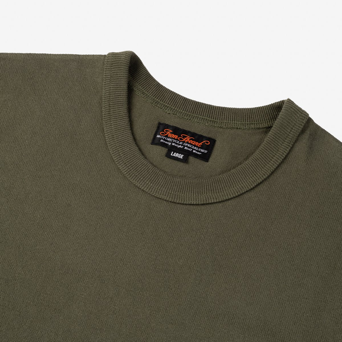 Iron Heart | IHT-1600-OLV | 11oz Cotton Knit Crew Neck T-Shirt | Olive