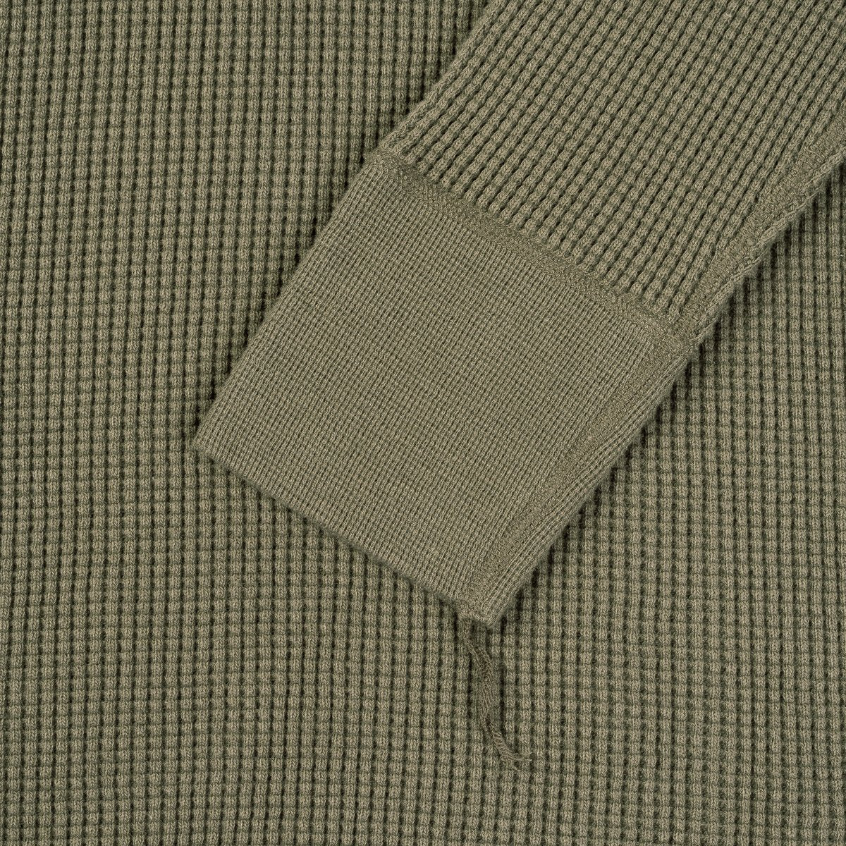 Iron Heart | IHTL-1301-OLV | Waffle Knit Long Sleeved Crew Neck Thermal Top | Olive
