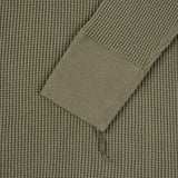 Iron Heart | IHTL-1301-OLV | Waffle Knit Long Sleeved Crew Neck Thermal Top | Olive