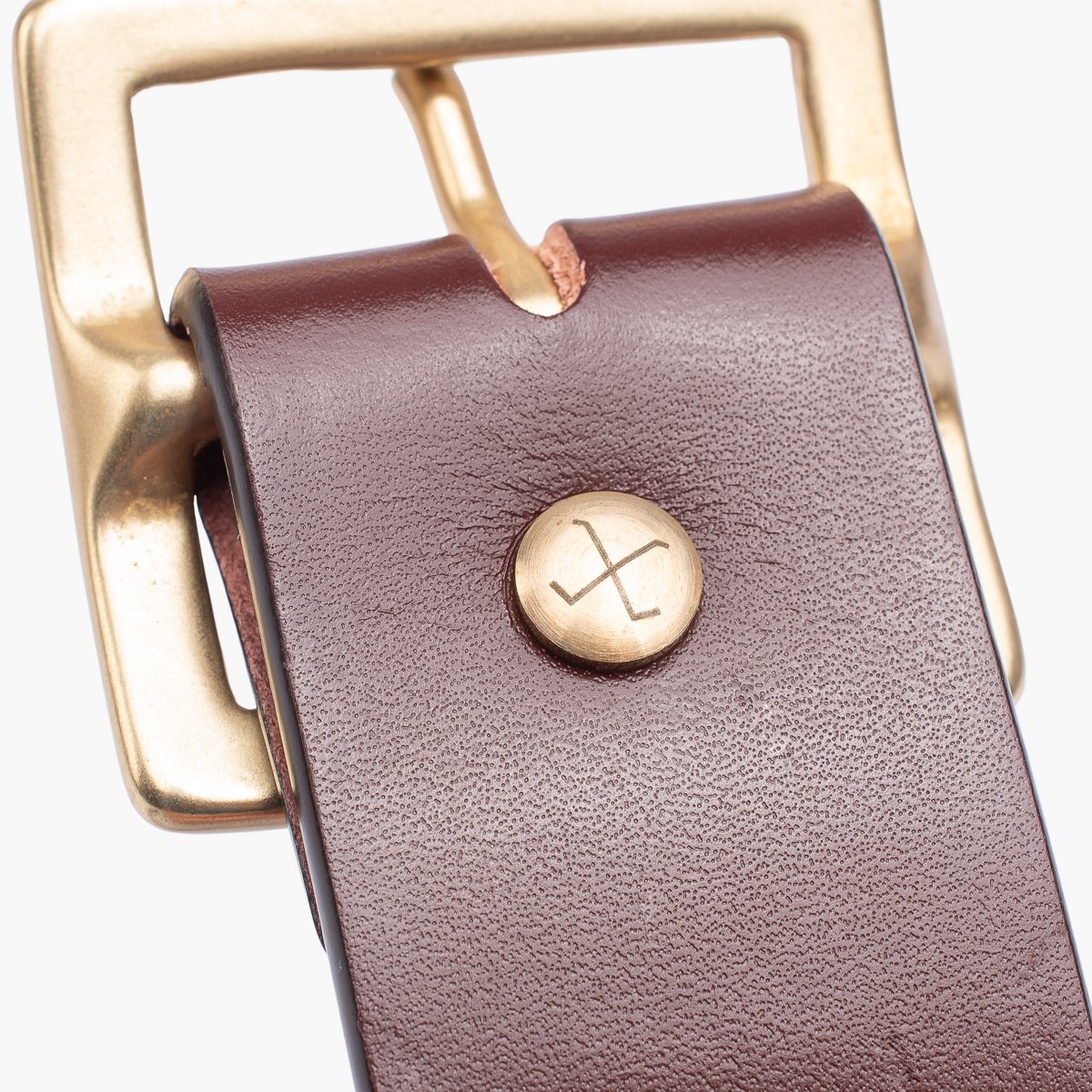 Obbi Good Label | OGL-BELT-FULL-VTG-TAN | Vintage Buckle Leather Belt | Tan