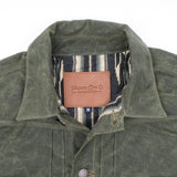 Freenote | RJ-1 Olive | Riders jacket | Waxed canvas | blue lining | Olive