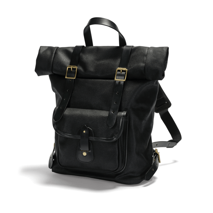 Croots | VC25 | VINTAGE CANVAS ROLLTOP BACKPACK | Black