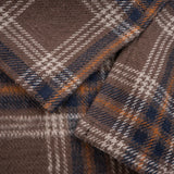 Iron Heart |  IHSH-430-BRN | Slubby Heavy Flannel Check Work Overshirt | Brown