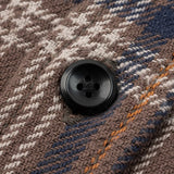 Iron Heart |  IHSH-430-BRN | Slubby Heavy Flannel Check Work Overshirt | Brown