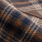 Iron Heart |  IHSH-430-BRN | Slubby Heavy Flannel Check Work Overshirt | Brown