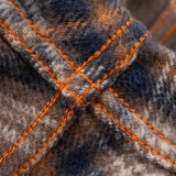 Iron Heart |  IHSH-430-BRN | Slubby Heavy Flannel Check Work Overshirt | Brown