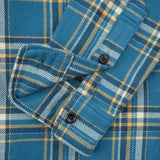 Iron Heart | IHSH-435-BLU | Ultra Heavy Flannel American Check Work Shirt | Blue
