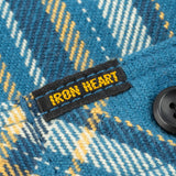 Iron Heart | IHSH-435-BLU | Ultra Heavy Flannel American Check Work Shirt | Blue