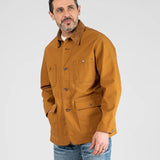 Iron Heart | IHJ-148-BRN | 10oz Kurashikizome® Organic Cotton Duck Chore Jacket | Brown