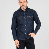Iron Heart | IHSH-326-IND | 12oz Selvedge Denim Work Shirt With Snaps | Indigo