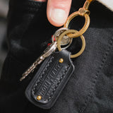 Buttero Leather Key Ring | IHG-067 | Black / Brown