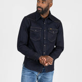 Iron Heart | IHSH-295-IB | 14oz Selvedge Denim Western Shirt | Indigo/Black