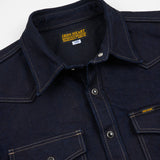 Iron Heart | IHSH-295-IB | 14oz Selvedge Denim Western Shirt | Indigo/Black