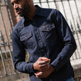Iron Heart | IHSH-295-IB | 14oz Selvedge Denim Western Shirt | Indigo/Black