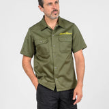Iron Heart | IHSH-446-ODG | 9.6oz T/C Short Sleeved Mechanic Shirt | Olive Drab Green