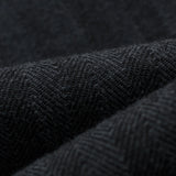 Iron Heart | IHJ-158-BLK | 10.5oz Herringbone Collarless Chore Jacket | Black Overdyed Black