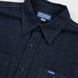 Iron Heart | IHSH-443-IND | 7oz Cotton Linen Chambray Work Shirt | Indigo