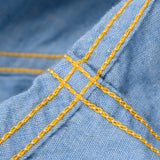 Iron Heart | IHSH-447-SAX | 5oz Cotton Linen Open Collar Short Sleeve Shirt - Sax Blue