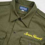 Iron Heart | IHSH-446-ODG | 9.6oz T/C Short Sleeved Mechanic Shirt | Olive Drab Green