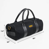 Iron Heart | IHE-24-BLK | 21oz Denim and Buttero Leather Holdall | Superblack