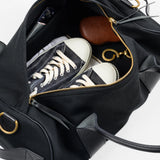 Iron Heart | IHE-24-BLK | 21oz Denim and Buttero Leather Holdall | Superblack
