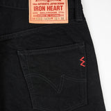 Iron Heart | IH-666S-142bb | 14oz Selvedge Denim Slim Straight Cut Jeans | Black/Black