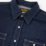 Iron Heart | IHSH-326-IND | 12oz Selvedge Denim Work Shirt With Snaps | Indigo