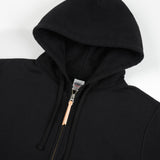 Iron Heart |  IHSW-82L-BLK | 14oz Ultra Heavyweight Loopwheel Cotton Zip Up Hoodie | Black
