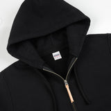 Iron Heart |  IHSW-82L-BLK | 14oz Ultra Heavyweight Loopwheel Cotton Zip Up Hoodie | Black