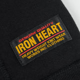 Iron Heart |  IHSW-82L-BLK | 14oz Ultra Heavyweight Loopwheel Cotton Zip Up Hoodie | Black