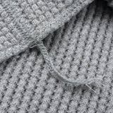 Iron Heart | IHTL-1301-GRY | Waffle Knit Long Sleeved Crew Neck Thermal Top | Grey