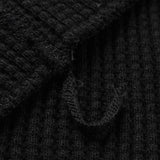 Iron Heart | IHTL-1301-BLK | Waffle Knit Long Sleeved Crew Neck Thermal Top | Black