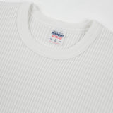 Iron Heart | IHTL-1301-WHT | Waffle Knit Long Sleeved Crew Neck Thermal Top | White