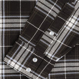 Iron Heart | IHSH-439-BLK | 9oz Selvedge Flannel Check Western Shirt - Black
