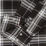 Iron Heart | IHSH-439-BLK | 9oz Selvedge Flannel Check Western Shirt - Black