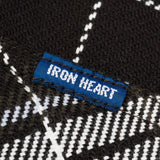 Iron Heart | IHSH-439-BLK | 9oz Selvedge Flannel Check Western Shirt - Black