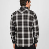 Iron Heart | IHSH-439-BLK | 9oz Selvedge Flannel Check Western Shirt - Black