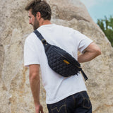 Iron Heart | IHE-51-IND | Diamond Stitched 25oz Selvedge Denim Waist Bag | Indigo