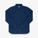 Iron Heart | IHSH-96-IND | 5.5oz Cotton Waffle Work Shirt | Indigo