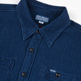 Iron Heart | IHSH-96-IND | 5.5oz Cotton Waffle Work Shirt | Indigo