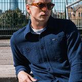 Iron Heart | IHSH-96-IND | 5.5oz Cotton Waffle Work Shirt | Indigo
