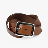 Iron Heart |  IHB-08-BRN | Heavy Duty "Tochigi" Leather Belt with Nickel Plated Garrison Buckle | Brown