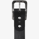 Iron Heart |  IHB-08-BLK | Heavy Duty "Tochigi" Leather Belt with Nickel Plated Garrison Buckle | Black