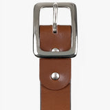 Iron Heart |  IHB-08-BRN | Heavy Duty "Tochigi" Leather Belt with Nickel Plated Garrison Buckle | Brown