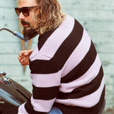 Eat Dust | Club Sweater Delta Yarn Black/Pink Stripes